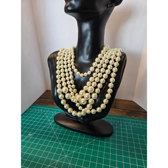 J.crew 5 strand faux pearls necklace like new - Picture 5 of 8